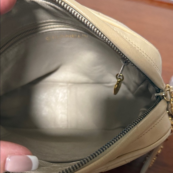 Chanel Beige Quilted Crossbody Bag with Gold Chain - Picture 6 of 15